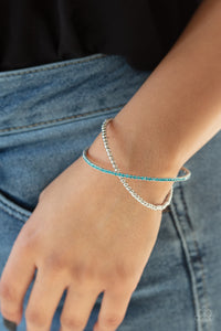 Blue,Bracelet Cuff,Chicly Crisscrossed Blue ✧ Bracelet