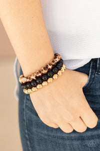 Black,Bracelet Stretchy,Multi-Colored,Courageously Couture Black  ✧ Bracelet