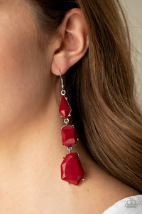 Earrings Fish Hook,Red,Geo Getaway Red ✧ Earrings