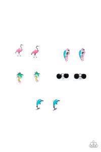 Black,Blue,Green,Light Pink,Orange,Pink,Silver,SS Earring,Tropical Starlet Shimmer Earrings