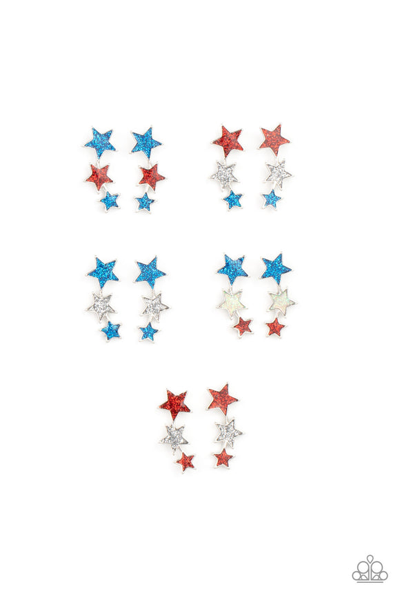Patriotic Iridescent Star Starlet Shimmer Earrings SS Earring