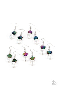 Iridescent,Multi-Colored,Oil Spill,SS Earring,Iridescent Beaded Starlet Shimmer Earrings