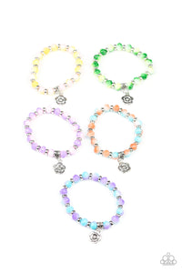 SS Bracelet,Flower with Marbled Beads Starlet Shimmer Bracelet