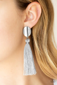 Earrings Fringe,Earrings Post,Earrings Tassel,Silver,Va Va PLUME Silver ✧ Tassel Post Earrings