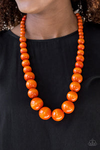 Halloween,Necklace Long,Necklace Wooden,Orange,Wooden,Effortlessly Everglades Orange ✨ Necklace