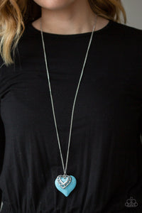 Blue,Mother,Necklace Long,Valentine's Day,Southern Heart Blue ✧ Necklace
