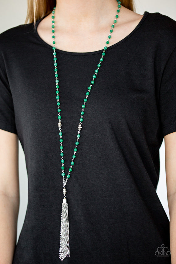 Tassel Takeover Green ✨ Necklace Long