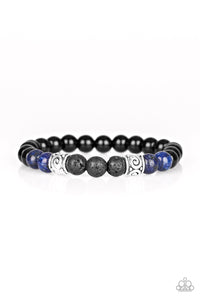 Blue,Bracelet Stretchy,Lava Stone,Proverb Blue ✧ Lava Rock Bracelet
