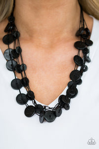 Black,Necklace Long,Necklace Wooden,Wooden,Bermuda Beach House Black ✧ Necklace