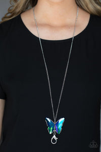 Blue,Butterfly,Lanyard,Necklace Long,The Social Butterfly Effect Blue  ✧ Lanyard Necklace