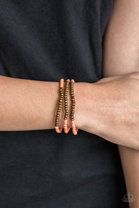 Bracelet Stretchy,Bracelet Wooden,Orange,Wooden,Woodland Wanderer Orange ✧ Bracelet