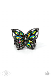Butterfly,Exclusive,Fan Favorite,Multi-Colored,Oil Spill,Ring Wide Back,Fluttering Fashionista Multi ✧ Oil Spill Butterfly Ring