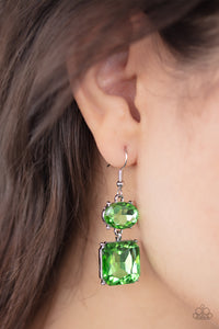 Earrings Fish Hook,Green,All ICE On Me Green ✧ Earrings
