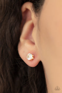 Cubic Zirconia,Earrings Post,Gold,Delicately Dainty Gold ✧ Post Earrings