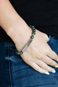 Bracelet Stretchy,Faith,Green,Multi-Colored,Purple,Faith In All Things Green ✧ Bracelet