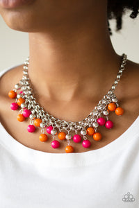 Multi-Colored,Necklace Short,Orange,Pink,Friday Night Fringe Multi ✨ Necklace