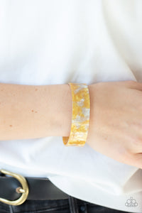Bracelet Acrylic,Bracelet Cuff,Yellow,Glaze Daze Yellow ✧ Bracelet