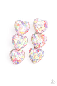 Hair Clip,Hearts,Iridescent,Multi-Colored,Valentine's Day,Heart Full Of Confetti Multi ✧ Iridescent Hair Clip