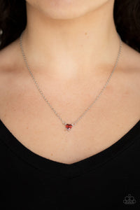 Cubic Zirconia,Hearts,Holiday,Mother,Necklace Short,Red,Valentine's Day,Heartbeat Bling Red ✧ Necklace