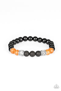 Bracelet Stretchy,Halloween,Lava Stone,Orange,Proverb Orange ✧ Lava Rock Bracelet