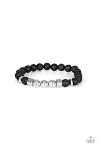Black,Bracelet Stretchy,Lava Stone,SENSEI and Sensibility Black ✧ Lava Rock Bracelet