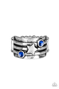 4thofJuly,Blue,Ring Wide Back,Stars and Stripes Blue ✧ Ring