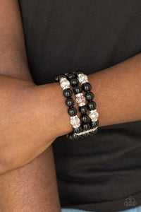 Black,Bracelet Stretchy,White,Undeniably Dapper Black ✧ Bracelet