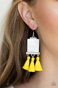 Earrings Fish Hook,Earrings Fringe,Earrings Tassel,Yellow,Tassel Retreat Yellow ✧ Tassel Earrings