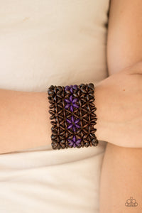 Bracelet Stretchy,Bracelet Wooden,White,Wooden,Bahama Babe Purple  ✧ Bracelet