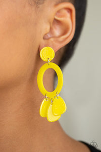 Earrings Acrylic,Earrings Post,Yellow,Sparkling Shores Yellow ✧ Acrylic Post Earrings