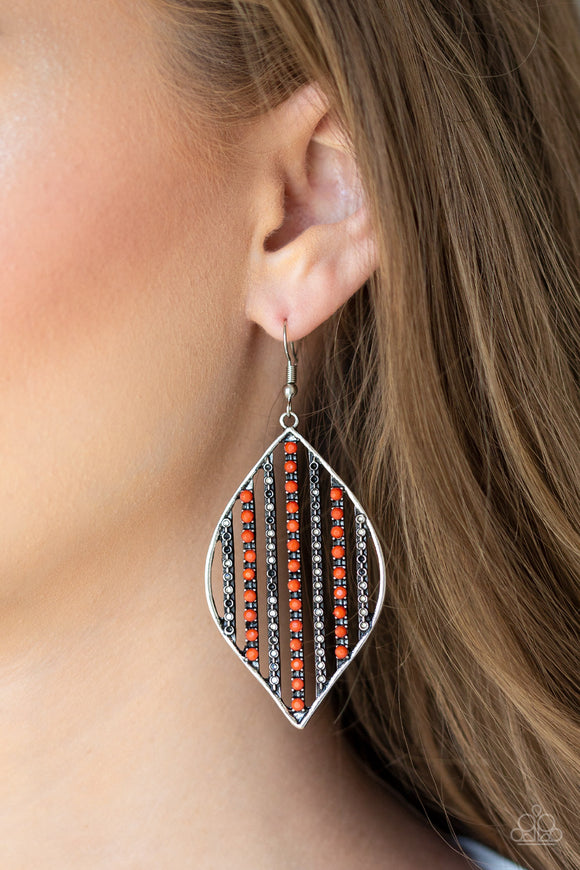 Leaf Motif Orange ✧ Earrings Earrings