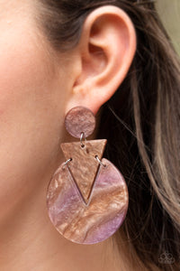 Brown,Earrings Acrylic,Earrings Post,Multi-Colored,HEAD UNDER WATERCOLORS BROWN ✧ Acrylic Post Earrings
