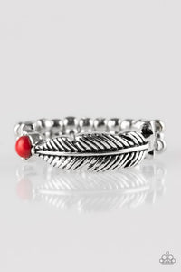 Red,Ring Skinny Back,Heads or TAILFEATHERS Red ✧ Ring