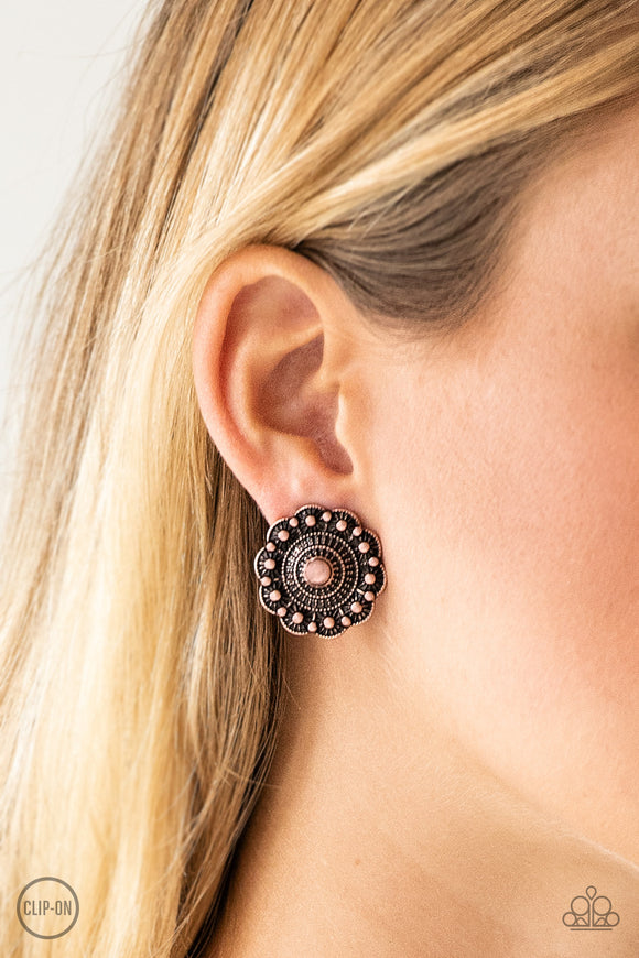 Foxy Flower Gardens Copper ✧ Clip-On Earrings Clip-On Earrings