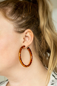 Brown,Earrings Acrylic,Earrings Hoop,Miami Minimalist Brown ✧ Acrylic Hoop Earrings