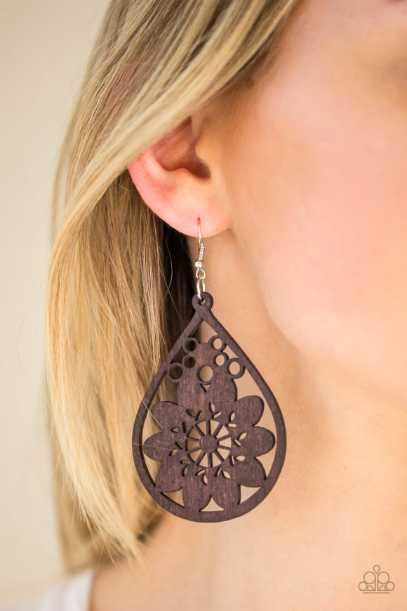 Flower Power Brown ✧ Wood Earrings Earrings