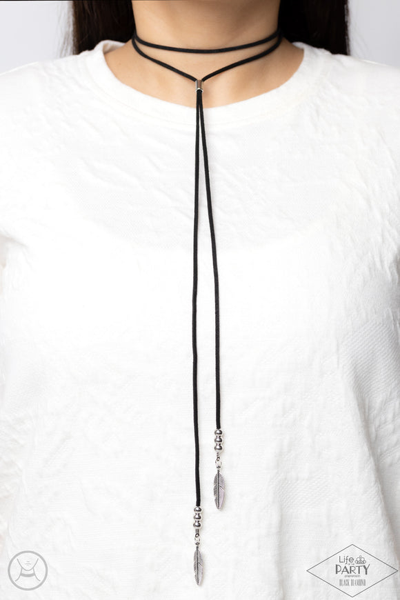 Lost On The Wind Black ✧ Choker Suede Long Necklace