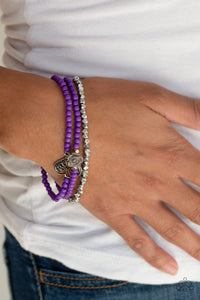 Bracelet Stretchy,Hearts,Purple,Valentine's Day,Lover's Loot Purple ✧ Bracelet