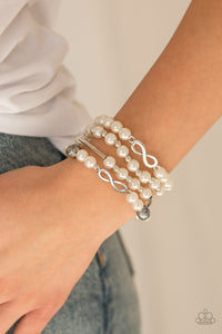 Bracelet Stretchy,Mother,White,Limitless Luxury White  ✧ Bracelet