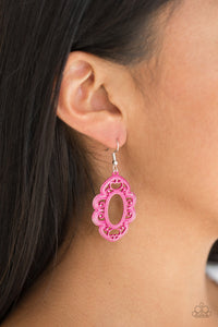 Earrings Fish Hook,Pink,Mantras and Mandalas Pink ✧ Earrings
