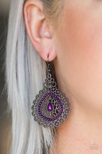 Earrings Fish Hook,Purple,Carnival Courtesan Purple ✧ Earrings