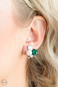 Earrings Clip-On,Green,Holiday,Highly High-Class Green ✧ Clip-On Earrings