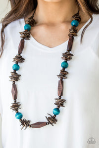 Blue,Necklace Long,Necklace Wooden,Wooden,Cozumel Coast Blue ✨ Necklace