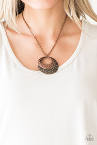 Copper,Necklace Short,Texture Trio Copper ✨ Necklace