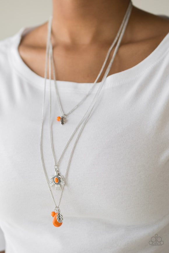 Soar With The Eagles Orange ✨ Necklace Long