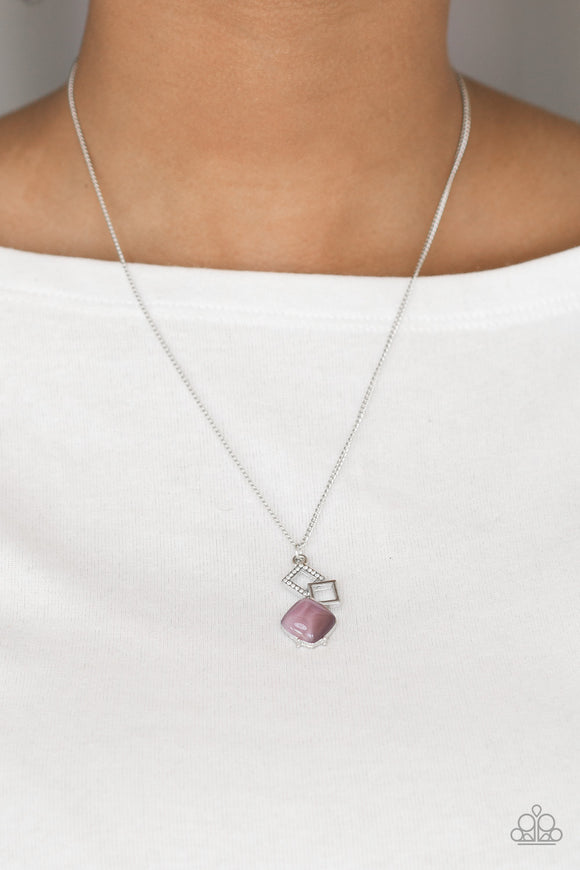 Stylishly Square Purple ✨ Necklace Short