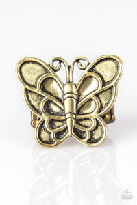 Brass,Butterfly,Ring Wide Back,Sky High Butterfly Brass ✧ Ring