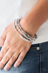 Bracelet Stretchy,Gray,Silver,Tribal Spunk Silver ✧ Bracelet