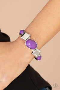 Bracelet Hinged,Purple,Abstract Appeal Purple  ✧ Bracelet