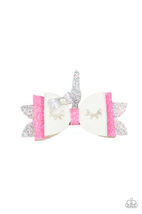 Hair Bow,Light Pink,Pink,White,All Rainbows and Unicorns White ✧ Hair Bow Clip